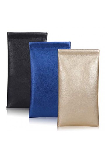 Hifot Étui Lunettes de Soleil 3 pièces, Souple PU Cuir Sac Lunettes, Boitier Lunettes Lecture pour Femme Homme Enfant