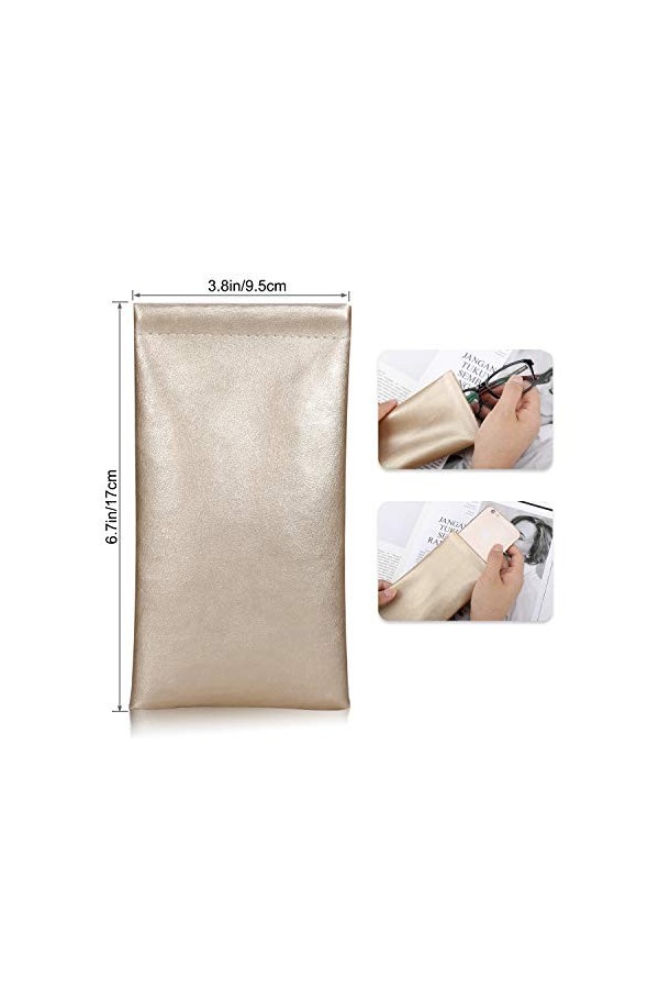 Hifot Étui Lunettes de Soleil 3 pièces, Souple PU Cuir Sac Lunettes, Boitier Lunettes Lecture pour Femme Homme Enfant