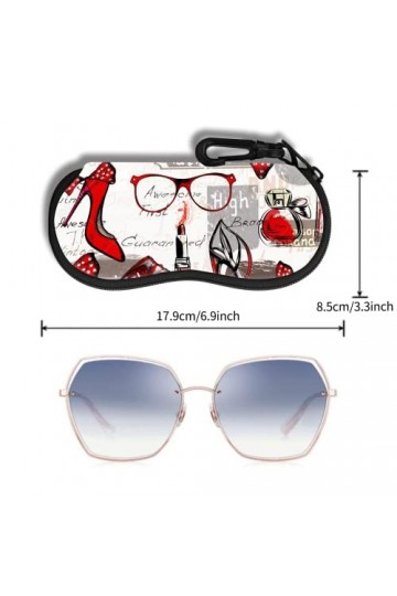 Étui à Lunettes Lunettes de Soleil Pochette Souple Avec Clip de Ceinture étui à Lunettes Ultra Léger en Néoprène à Fermeture 