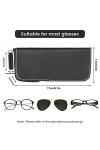 Hifot Étui à lunettes Souple Cuir 3 Pièces, Boîte à Lunettes Portables Avec Fermeture Éclair, Étui Lunettes de Lecture Pu Cui