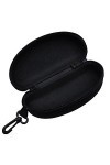 Sanwood Étui à lunettes rigide et à fermeture éclair avec crochet mousqueton Noir