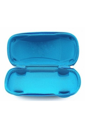 Dosige Étui à lunettes avec fermeture éclair et forme de voiture pour lunettes de soleil, lunettes en coquillage dur bleu cl