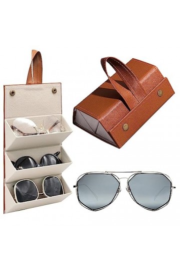 Eastuy Étui à lunettes pliable | Étui pliable en cuir PU pour soleil,Boîte rangement portable pour lunettes, organisateur sol