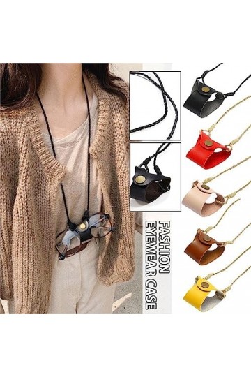 HFINGAQEX Étui de rangement en cuir pour lunettes de soleil pour femmes et hommes, corde de rangement, chaîne sangle de de co