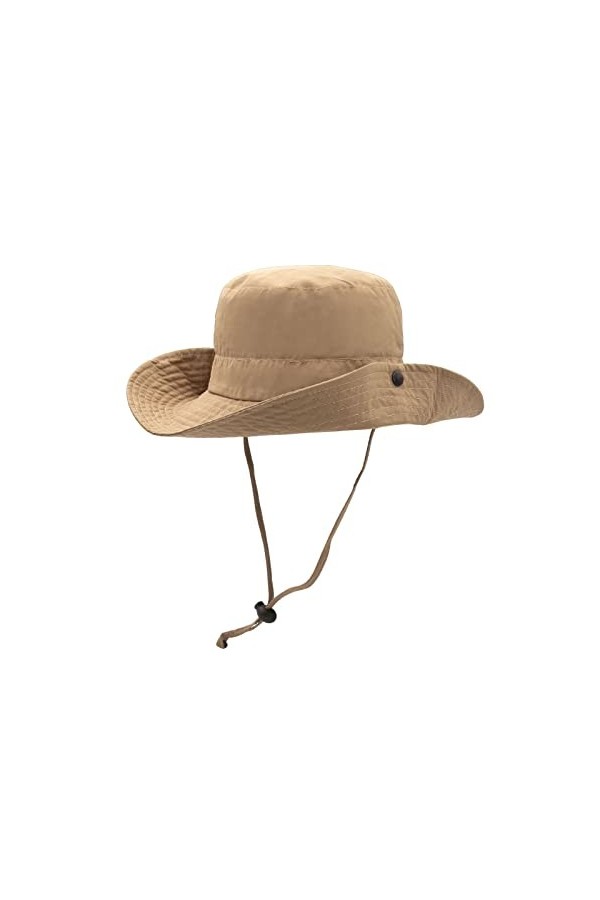 YAMEIZE Chapeau String Bucket Hat Imperméable - pour Femmes et Hommes Wide Brim Bouton Safari Hat Réglable Summer Fishing Cha