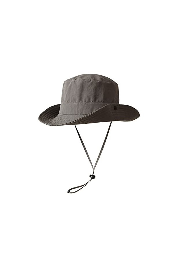 YAMEIZE Chapeau String Bucket Hat Imperméable - pour Femmes et Hommes Wide Brim Bouton Safari Hat Réglable Summer Fishing Cha
