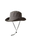 YAMEIZE Chapeau String Bucket Hat Imperméable - pour Femmes et Hommes Wide Brim Bouton Safari Hat Réglable Summer Fishing Cha