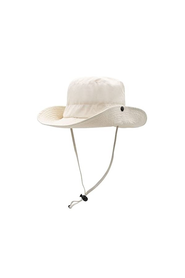 YAMEIZE Chapeau String Bucket Hat Imperméable - pour Femmes et Hommes Wide Brim Bouton Safari Hat Réglable Summer Fishing Cha
