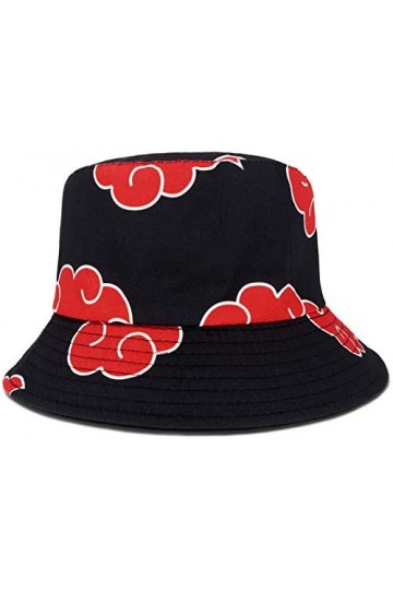 Roffatide Anime Chapeau de pêche pour Naruto Akatsuki Red Cloud Bobs réversible Double Face Porter nimporte où imprimé Chape