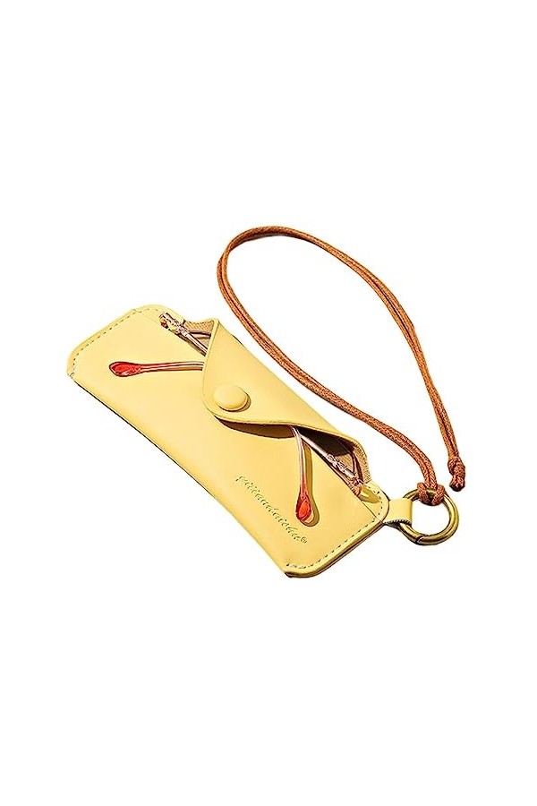 ZONEWD Pochette à lunettes | Porte-étui en cuir PU avec dragonne,Sacs à lunettes minces portables, lunettes souple, pochette 