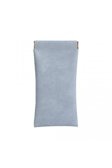 D3f2 Sac à lunettes en cuir PU souple pour lunettes de soleil Portable Pochette de rangement étanche Housse de protection sim