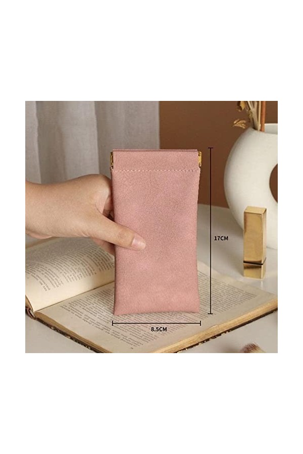 Cikiki Étui à lunettes en cuir PU souple - Portable - Rangement simple - Étanche - A8J3