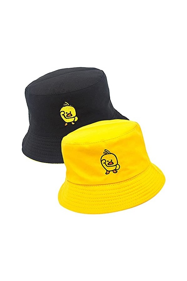 BKJJ Chapeau De Seau Double Face Chapeau de Soleil Femme Hommes Ete Unisexe Mode Bob Casual Casquettes Visières Seau Chapeaux