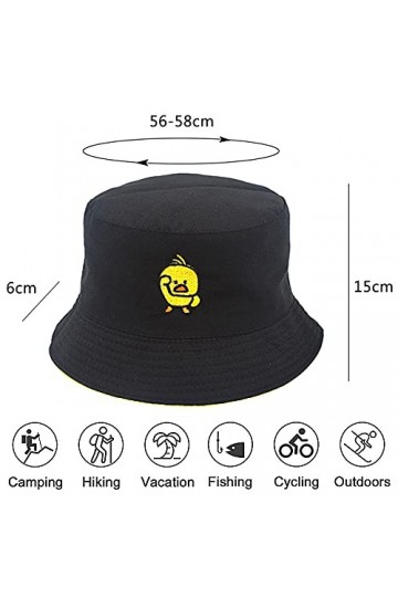 BKJJ Chapeau De Seau Double Face Chapeau de Soleil Femme Hommes Ete Unisexe Mode Bob Casual Casquettes Visières Seau Chapeaux