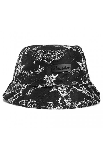 Blackskies Paradise Bucket Hat | Femmes Hommes Bob Chapeau de pêche Vacances été Soleil Motif Fleurs