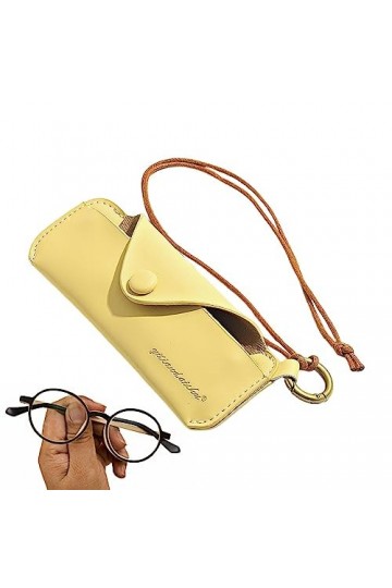 Yusheng Étui à lunettes mince | Étui à soleil moavec dragonne,Portable mince en cuir PU étui à lunettes support mosoleil étui