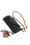 Wosemfial Sac à soleil,Porte-étui en cuir PU avec dragonne | Portable mince en cuir PU étui à lunettes support mosoleil étui 
