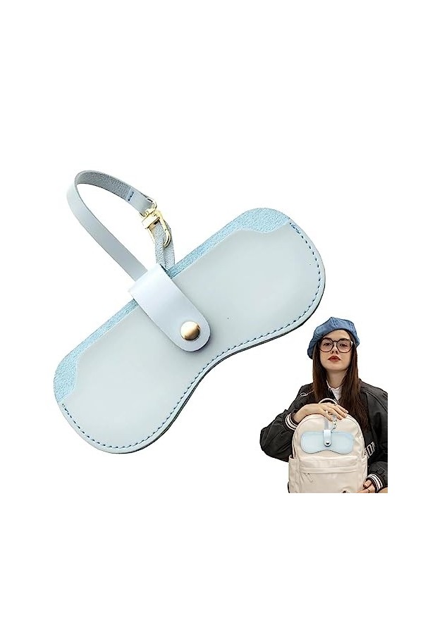 Zceplem Étui à lunettes fin - Étui à soleil tendance - Pochettes souples - Portable et mince - En cuir synthétique - Organise