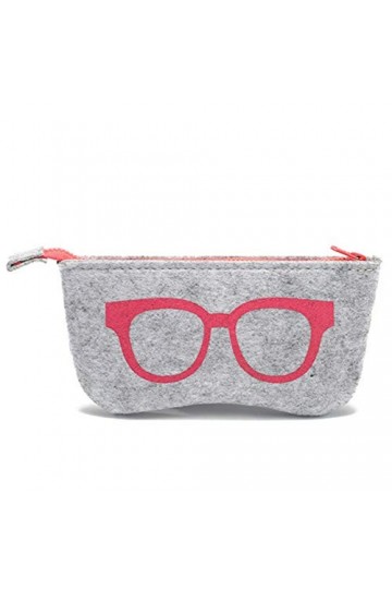Flybloom Sac à lunettes multifonctionnel avec sac de rangement pour lunettes à glissière Sac cosmétique de voyage rose 