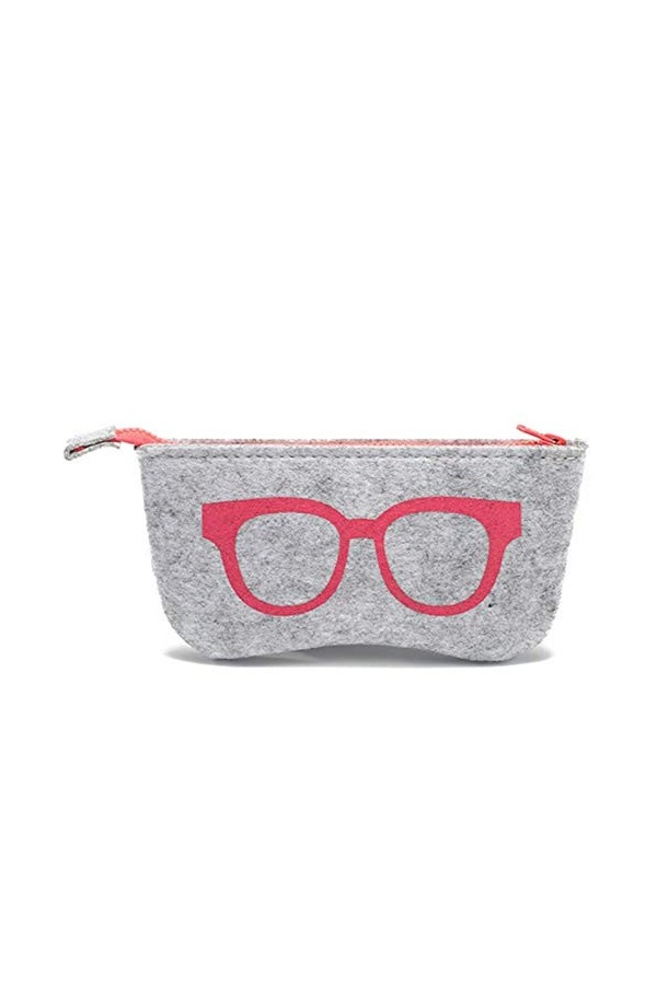Flybloom Sac à lunettes multifonctionnel avec sac de rangement pour lunettes à glissière Sac cosmétique de voyage rose 