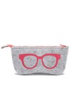Flybloom Sac à lunettes multifonctionnel avec sac de rangement pour lunettes à glissière Sac cosmétique de voyage rose 