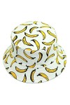 HugeStore Chapeau bob à motif fruits pour homme et femme - Motif ananas - Blanc