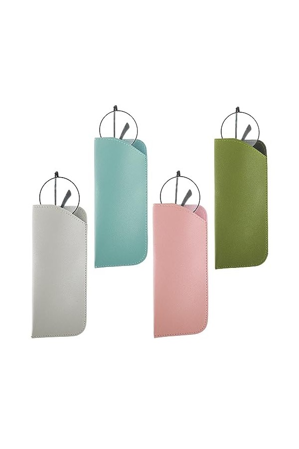 Aster Lot de 4 étuis à lunettes souples, Style mignon., taille unique