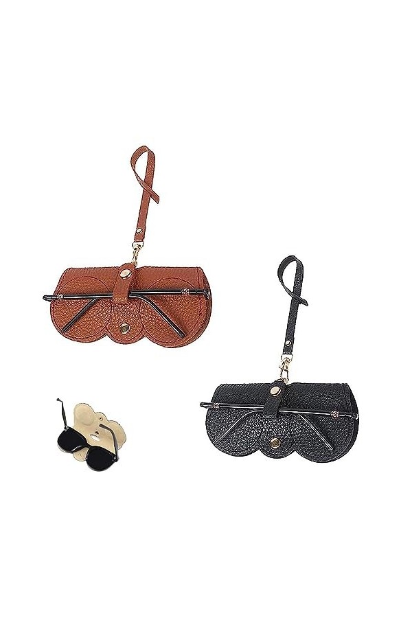 Etui lunettes, lot de 2 étuis à lunettes de soleil tendance, étui portable pour lunettes de lecture, étui lunettes étui à lun