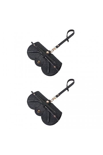 Storaffy Etui lunettes souple,Sac lunettes soleil PU cuir 1/2pcs,Étui lunettes portables crochet,Étui à lunettes Organiseur l