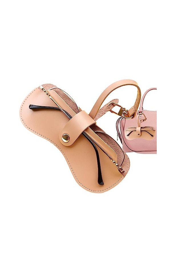 Storaffy Etui lunettes souple,Sac lunettes soleil PU cuir 1/2pcs,Étui lunettes portables crochet,Étui à lunettes Organiseur l