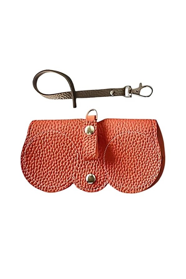 MFJS Étui à Lunettes en Cuir,Boîte à Lunettes en Cuir PU avec Bouton en métal - Sac à Lunettes léger et Souple pour lété, Po