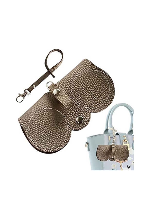 MFJS Étui à Lunettes en Cuir,Boîte à Lunettes en Cuir PU avec Bouton en métal - Sac à Lunettes léger et Souple pour lété, Po