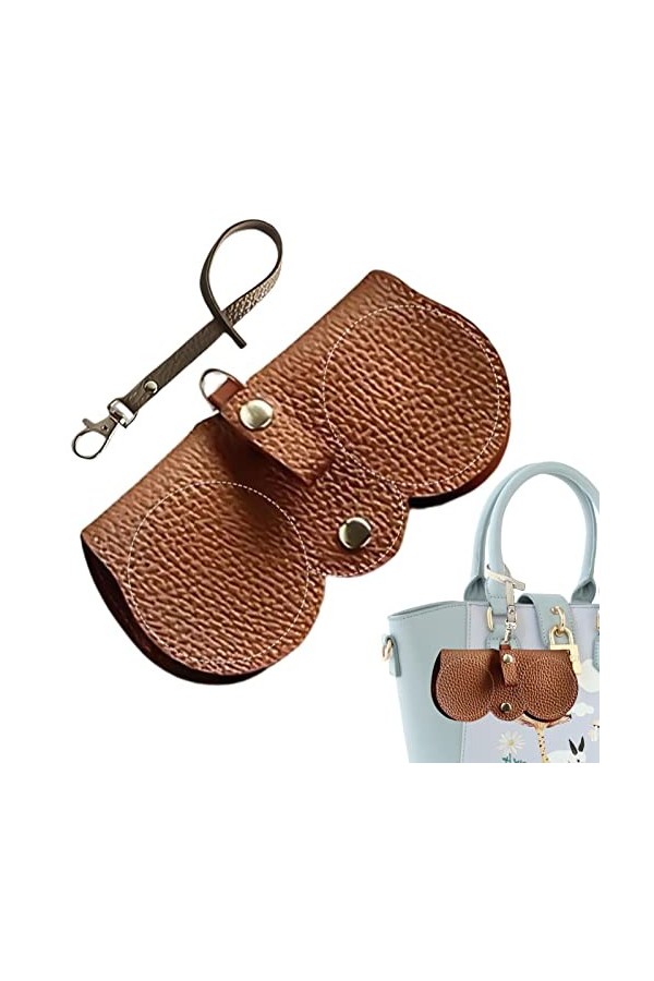 Leryveo Sac à Soleil en Cuir Souple | Étui à Lunettes Mince Portable | Pochette Souple Porte-Soleil | Étui Voyage à Lunettes 