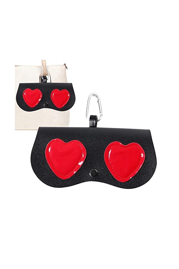 PW TOOLS Pochette à Lunettes de Dessin animé, étui à Lunettes en Cuir PU, Sac à Lunettes Portable à Suspendre pour Lunettes d