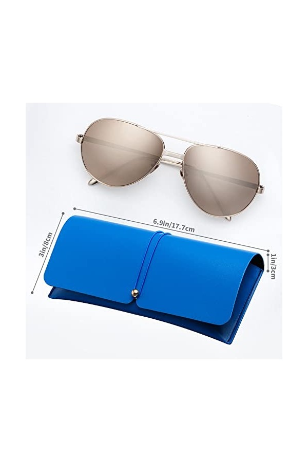 CISSIYOG Étui à Lunettes de Soleil, Sac de Lunettes de Protection en Cuir PU Élégant et Souple pour Femmes et Hommes, Boîte à