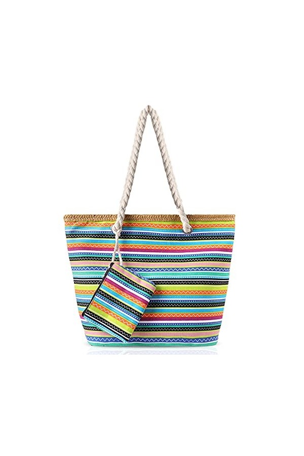 Comius Sharp Sac a Main Bandoulière en Toile pour Femmes, Fermeture à Glissière Sac Motif Aquarelle, Sac Fourre-Tout en été p