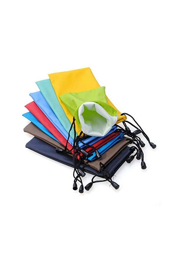 Lot de 10 pochettes de rangement avec cordon de serrage pour lunettes de soleil, téléphone portable, gadgets électroniques