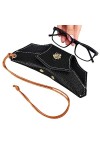 Tytlyworth Pochette à lunettes portable | Étui à soleil et porte-lunettes avec dragonne | Étuis en verre en cuir souple pour 