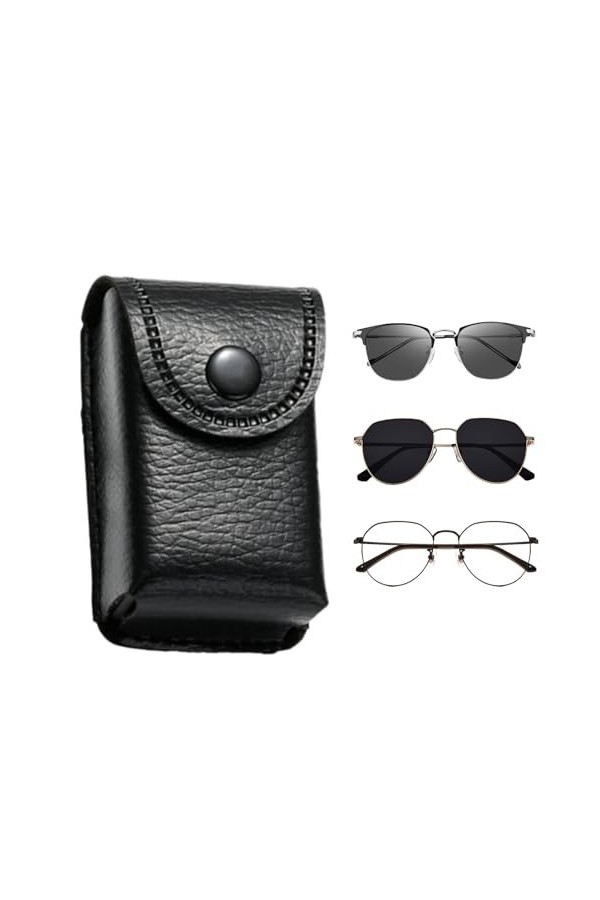 TOCTUS Organisateur de lunettes portable | Étuis à lunettes de protection de voyage en cuir PU - Porte-lunettes à la mode pou