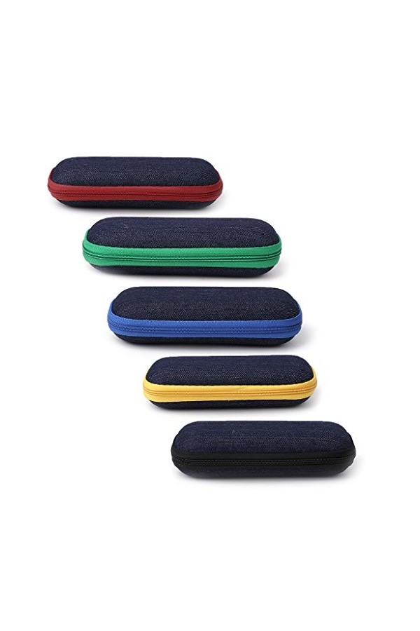 MYA 1Pc Étui De Lunettes De Soleil Boîte De Lunettes De Tissu Denim Étui à Lentilles De Zipper Étui à Lentilles De Coloré