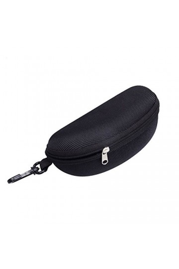 Gloryhonor Étui lunettes de soleil avec fermeture éclair, coque rigide de protection, Noir , 167mm x 77mm x 64mm/6.57" x 3.03