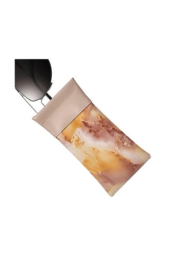 Frifer Étui à Lunettes en Cuir,Marbling étuis en Verre étanches pour Lunettes - Étui à Lunettes Souple Squeeze Seal, Pochette
