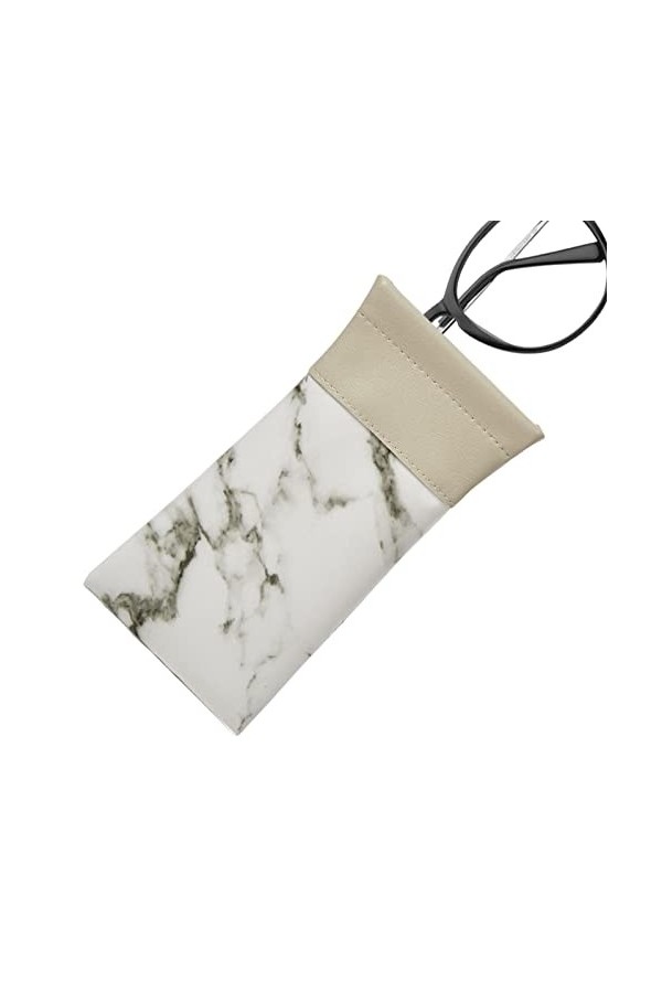 Frifer Étui à Lunettes en Cuir,Marbling étuis en Verre étanches pour Lunettes - Étui à Lunettes Souple Squeeze Seal, Pochette