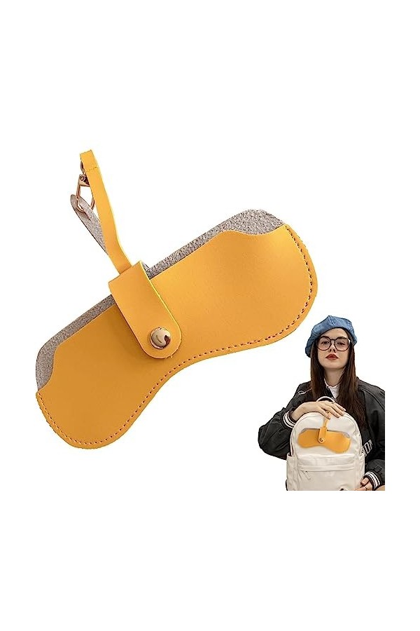 SHRIGM Pochette à lunettes - Étui à lunettes | Pochette pour soleil portable, porte-lunettes en cuir PU, sac à lunettes tenda