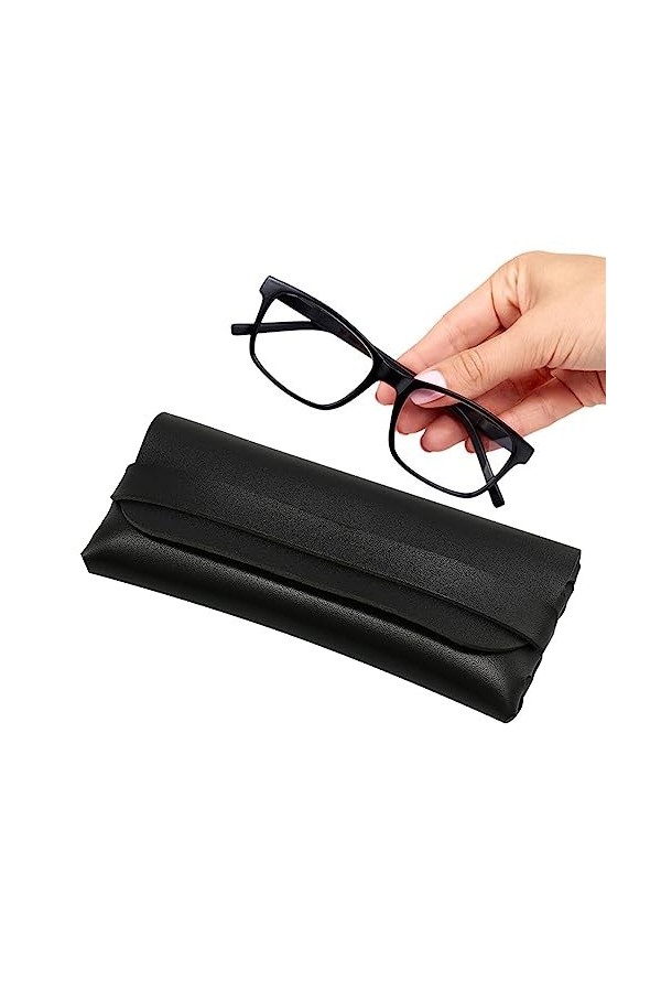 HESHS Étui à Lunettes en Cuir - Étui à Lunettes de Soleil en PU Doux et Durable,Étui à Lunettes en Cuir résistant à lusure,