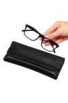 HESHS Étui à Lunettes en Cuir - Étui à Lunettes de Soleil en PU Doux et Durable,Étui à Lunettes en Cuir résistant à lusure, 