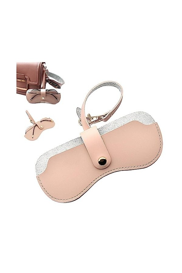 ZXCVWWE Sac à lunettes de soleil en cuir souple, étui à lunettes portable en cuir souple, pochette de rangement pour lunettes