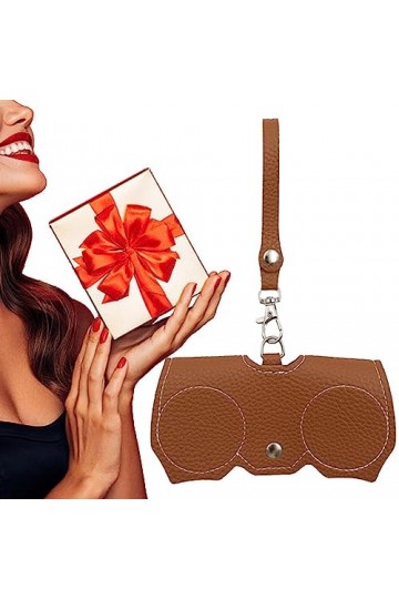 JINGAN Étui à lunettes souple | Pochette en cuir souple pour soleil - Sac à lunettes étui à lunettes, étui voyage flexible po