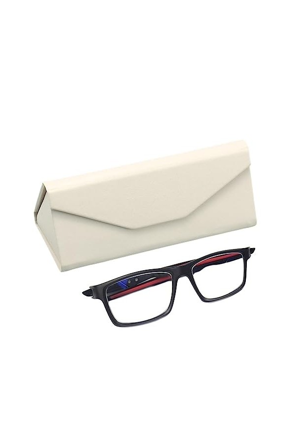 KRAISS étui à lunettes pliable,Étui à lunettes à coque rigien PU - Étui à lunettes en PU, étui à lunettes en vache imitation