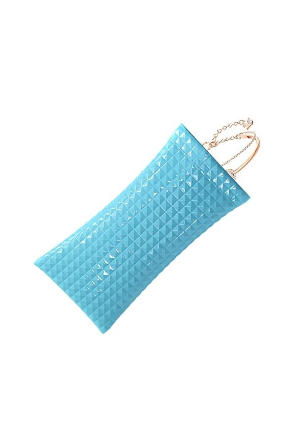 WOTEG Pochette à lunettes – Étui à lunettes en cuir étanche | Pochette à soleil à presser sur le dessus, sac rangement portab